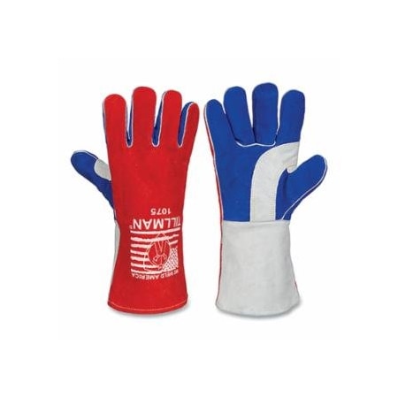 Tillman Stick Welding Gloves, 1075, Premium Side Split Cowhide Palm/BOH/Cuff, Lg, 12PK 724-1075