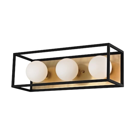 Mitzi Aira 3 Light Bath And Vanity 15 In. Aged Brass/Black H141303-AGB/BK