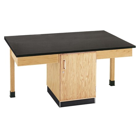 Diversified Spaces 4 Station Table, Red Oak, Wood Surface, 66" W 2302K