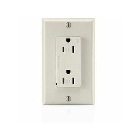 Leviton Surge Protector Receptacle, 15 Amp, 125 Volt, 5-15R NEMA, Light Almond T5280-T