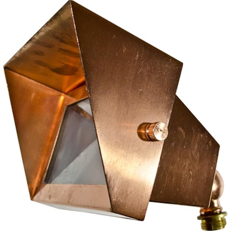 Intense Solid Brass Area Flood Light with Hood, Copper IN2562871