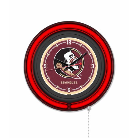 Holland Bar Stool Florida State Head 15 Double Neon Wall Clock Clk15BK