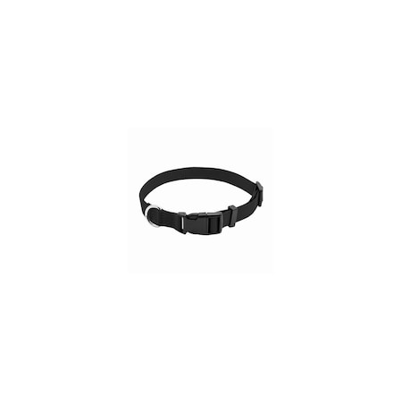 Pet Expert Dog Collar, Adjustable, Black Nylon, Quadlock Buckle, 1 x 18 to 26-In. PE223873