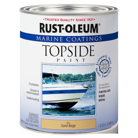 Rust-Oleum Marine Coatings Topside Paint, Sand Beige, Gloss, 1 Qt 396964