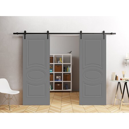 Vdomdoors Slab Door Panel 24 x 84 inches / Mela 7001 Painted Grey / Modern Finished Doors / Pocket Closet Sli MELA7001S-SIF-2484