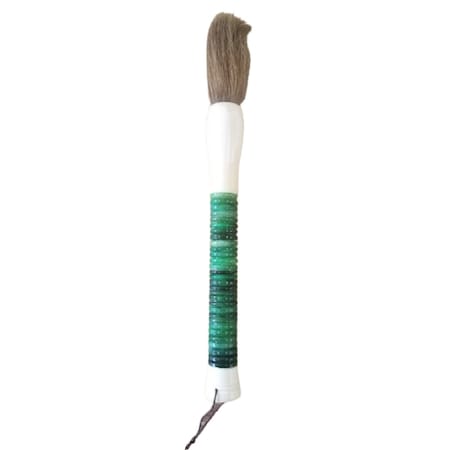 Homeroots Light Green Jade Abacus Disc Decorative Calligraphy Brush 401514