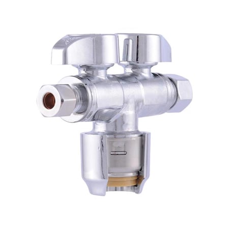 Sharkbite SharkBite 1/2 in. Compression X 3/8 in. Compression Brass Dual Shut-Off Valve URDS123814