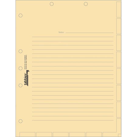 Tabbies MEDICAL CHART INDEX DIVIDER SHEETS, MANILA, 11"H x 8-1/2"W, 400 DIVIDERS (LIKE 54520) 54519