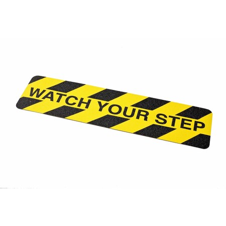 Brady Anti-Slip Hazard Cleats - Watch Your Step, Plastic, Black on Yellow, 6in x 24in, 24PK 78163