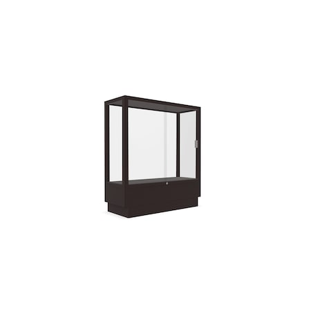 Ghent Heritage Wood Display Case, Urban Walnut Oak Hardwood, White Back, 40''H x 36''W x 14''D 8949M-WB-U