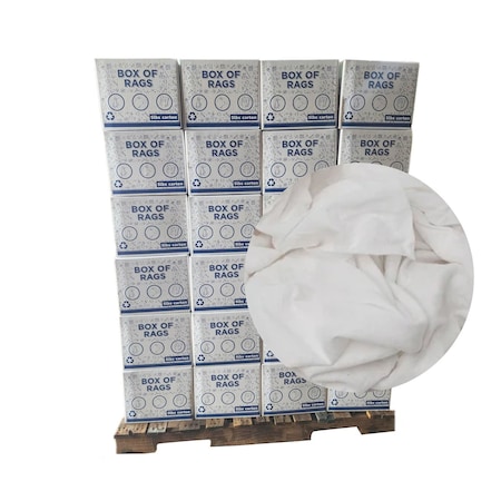 Supremeplus New White Flannel / Thermal Cleaning Rags, 600 lbs. Pallet, 120 x 5 lbs. Boxes, 120PK SP-2213