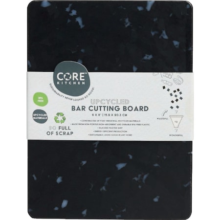 Core Kitchen Black Recycled Plastic Board With Non-Slip Footing 8'' x 6'' DBC54138