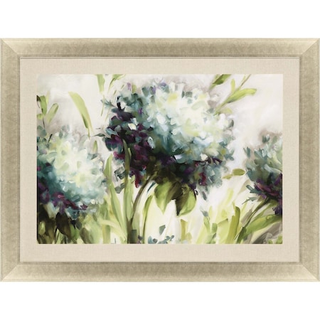 Homeroots Hydrangea Field Gold Framed Print Wall Art 525163