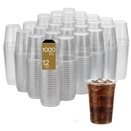 Eco Harmony Products Clear Cup for Cold Beverages, 12oz, PET, 98mm, 1000PK 804654