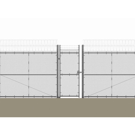 Razor Ribbon Atkore Maximum Security Single Gate Kit w/ Razor Wire, 8 ft H x 4 ft W, Hardware Included 805828