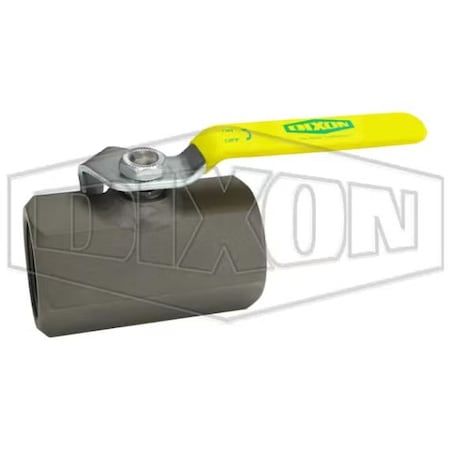 Dixon 2-Way Ball Valve, 1-1/4 in Nominal, FNPT End Style, Carbon Steel Body, Standard Port, PTFE Softgoods IBV125