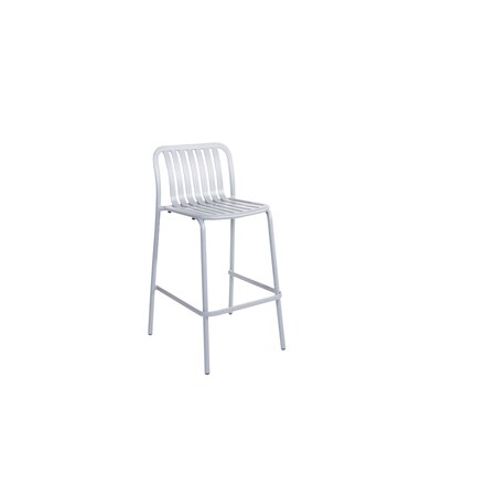 Bfm Seating Key West -  Vertical Slat Stacking Barstool - Powder Coated Aluminum - White PHKWBS-WH