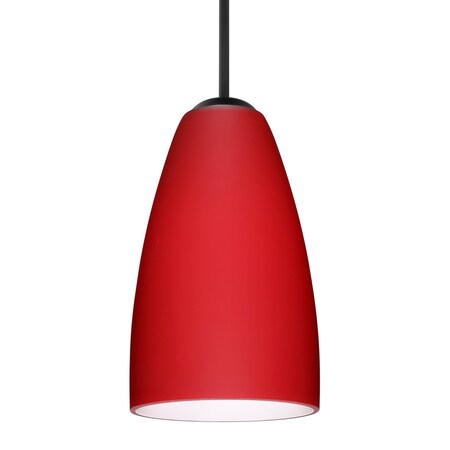 Besa Lighting Besa Riva 9 Pendant, Ruby Matte, Black Finish, 1x 75W MAX E26 Base 1JT-1511RM-BK