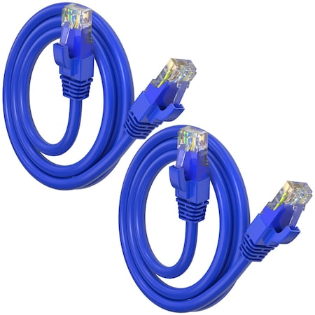 Maximm Cat6 Ethernet Cable 3ft 10Gbps 550MHz UTP, 2PK, Blue, 2PK CAT6-CCA-3FTBLU-2PK