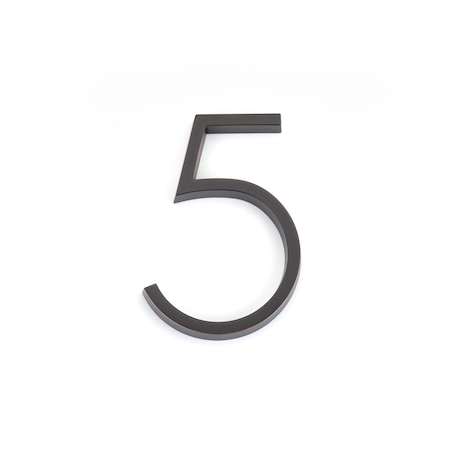 Emtek 7in Modern # 5 House Number Oil Rubbed Bronze Finish 2835US10B