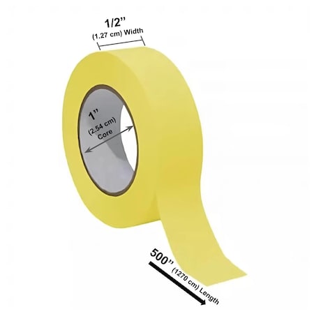 Bartovation Lab Labeling Tape, 500in Length x 1/2in Width, 1 Inch Core ( 1 Yellow Roll) NL121YR500