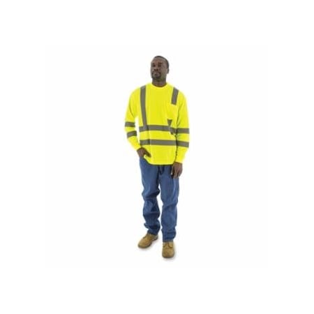 Majestic High Visibility Short/Long Sleeve Shirt, 100% Birds Eye Mesh Polyester, Yellow, X-Large 472-75-5355/X1