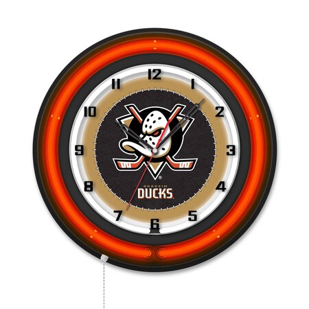 Holland Bar Stool Anaheim Ducks 19 Double Neon Wall Clock Clk19BK