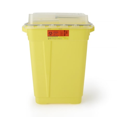 Bd Chemotherapy Waste Container Yellow Base 26-1/4 Hx20 Wx14-3/4 D Inch Vertical Entry 19 Gallon, 5PK 305613