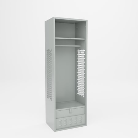 Pucel Athletic Gear Locker, 24 in W x 72 in H x 18 in D, Foot Locker, Gray GL-2472-18-F