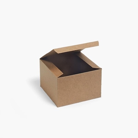 Nashville Wraps Recycled Kraft Pinstripe 1 Piece Gift Boxes, 6x6x4, 100PK KG05