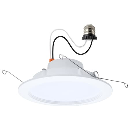 Satco 9.5W 6 Inch LED Downlight Retrofit 27K/30K/35K/40K/50K CCT Selectable Regressed Wafer Round S11893