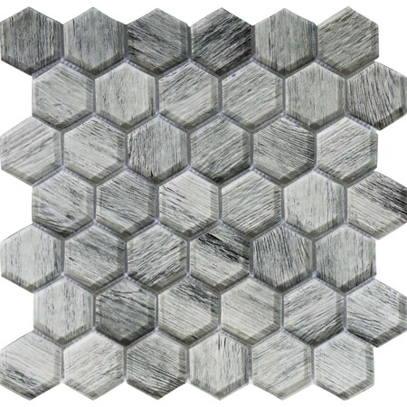 Apollo Tile Light Gray 11.8 in x 11.8 in Glass Glossy Floor and Wall Mosaic Tile 4.83 sqft/case, 5PK APLSRA8804A