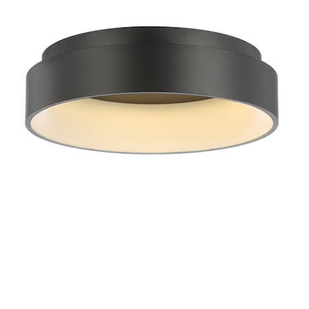 Jonathan Y Ring 17.7 in. Integrated LED Metal Flush Mount Ceiling Light, Black JYL7206B