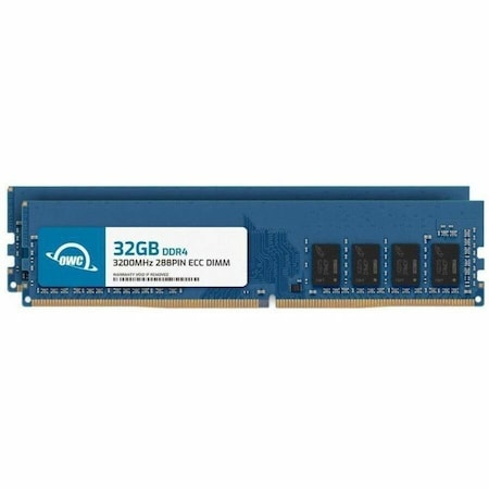 Owc 64GB 2X32GB DDR4 3200MHZ PC4-25600 CL22 2RX8 ECC UNBUFFERED UDIMM 1.2V 288 OWC3E2D42R8064P