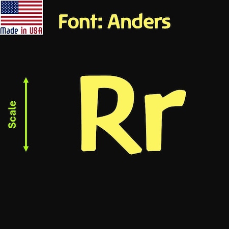 Aacc Self-Adhesive Vinyl Letter: r, Scale: 17 cm. Color: Yellow Font: Anders by, 12PK AACC-Anders-lr-Yellow-M17x12
