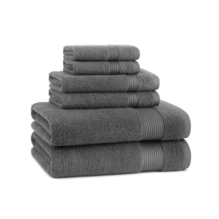 Arkwright Home Host & Home 6pc Bath Towel Set D.Grey - 6 Piece Set P-BSET-HH-DGY