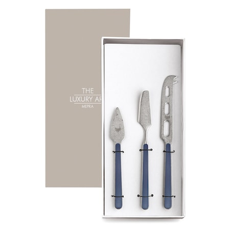 Mepra Fantasia Pewter Cheese Knives - 3 Pieces - Cobalt 10C64403P
