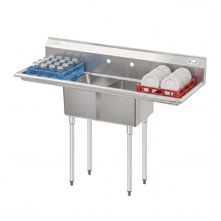 Koolmore 2 Compartment Stainless Steel NSF Commercial Kitchen Prep & Utility Sink SB121610-16B3