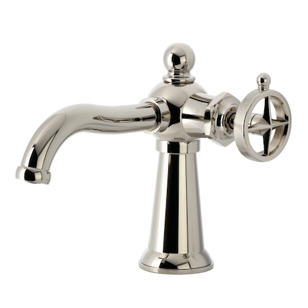 Kingston Brass One-Handle Single-Hole Bathroom Faucet with Push Pop-Up Drain, Polished Nickel KS3546RNK
