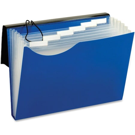 Globe-Weis 7 Pocket Poly File, Letter Size, Semi Circles, Blue, 4PK 67440BLU