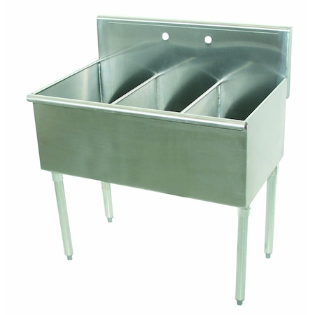 Advance Tabco Special Value Square Corner Scullery Sink 3-compartments 16 in.W x 21 in.D front-to-back 4-3-48-X