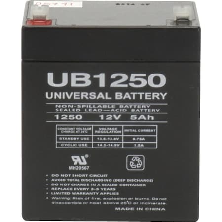 Upg Sealed Lead-Acid Battery, 12V, Lead Acid Chemistry D5741