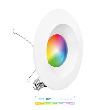 Infibrite 6 In. WiFi Smart 12W 1100LM Recessed Retrofit LED Sleek Downlight Kit, Alexa/Google, Wet Rated IB-006-1-12W-WH