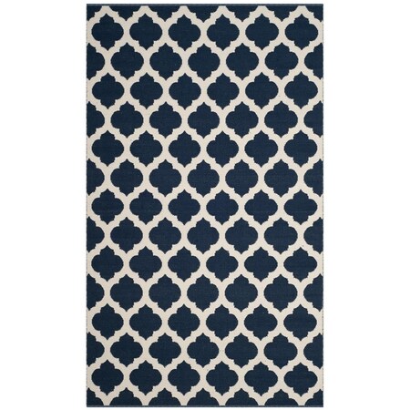 Safavieh Montauk Hand Woven Medium Rectangle Area RugNavy & Ivory 5 x 8 ft. MTK723H-5