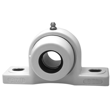 Ami Bearings SINGLE ROW BALL BEARING - 1-3/16in NARROW SET SCREW WHITE PILLOW BLOCK 2 OPN COV BPPL6-19CW
