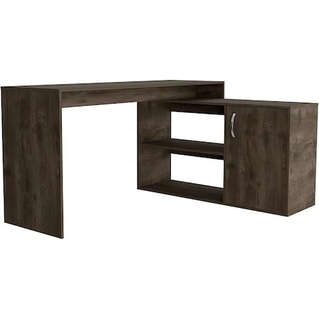 Homeroots 60" Dark Brown Wood Credenza Desk 477846