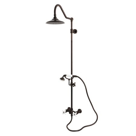 Kingston Brass Wall Mount Rain Drop Shower System with Hand Shower, Oil Rubbed Bronze CCK3665PX
