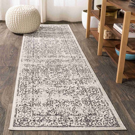 Jonathan Y Ferro Filigree Gray/Black 2 ft. x 8 ft. Runner Rug BMF108C-28