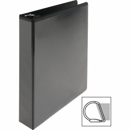 Business Source Ring Binder, Black, Clear Sleeve BSN28447