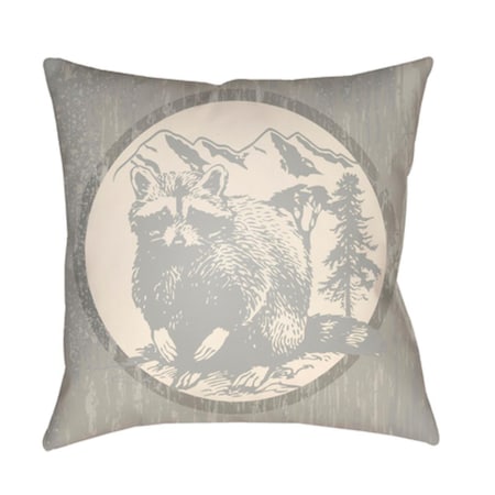 Artistic Weavers Lodge Cabin Raccoon Ridge Poly Filled Pillow - Light Gray & Beige - 26 x 26 in. LGCB2003-2626